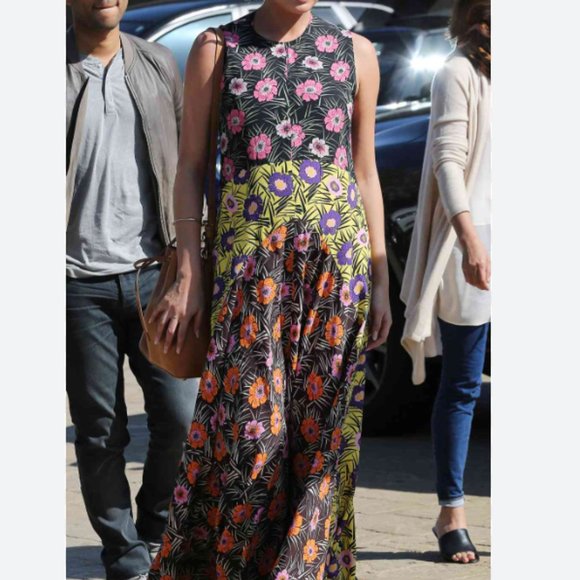 MARNI FLORAL PRINT VOILE MAXI DRESS -- size 38 as seen on Chrissy Teigen - Picture 3 of 3
